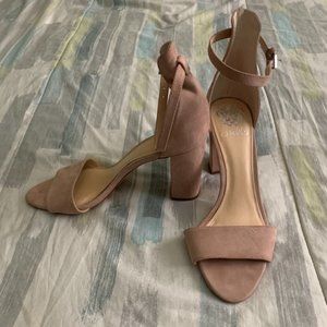 Vince Camuto Beige High Heel Shoes, Minimalist clean Styling, Chunky heel, 10 M